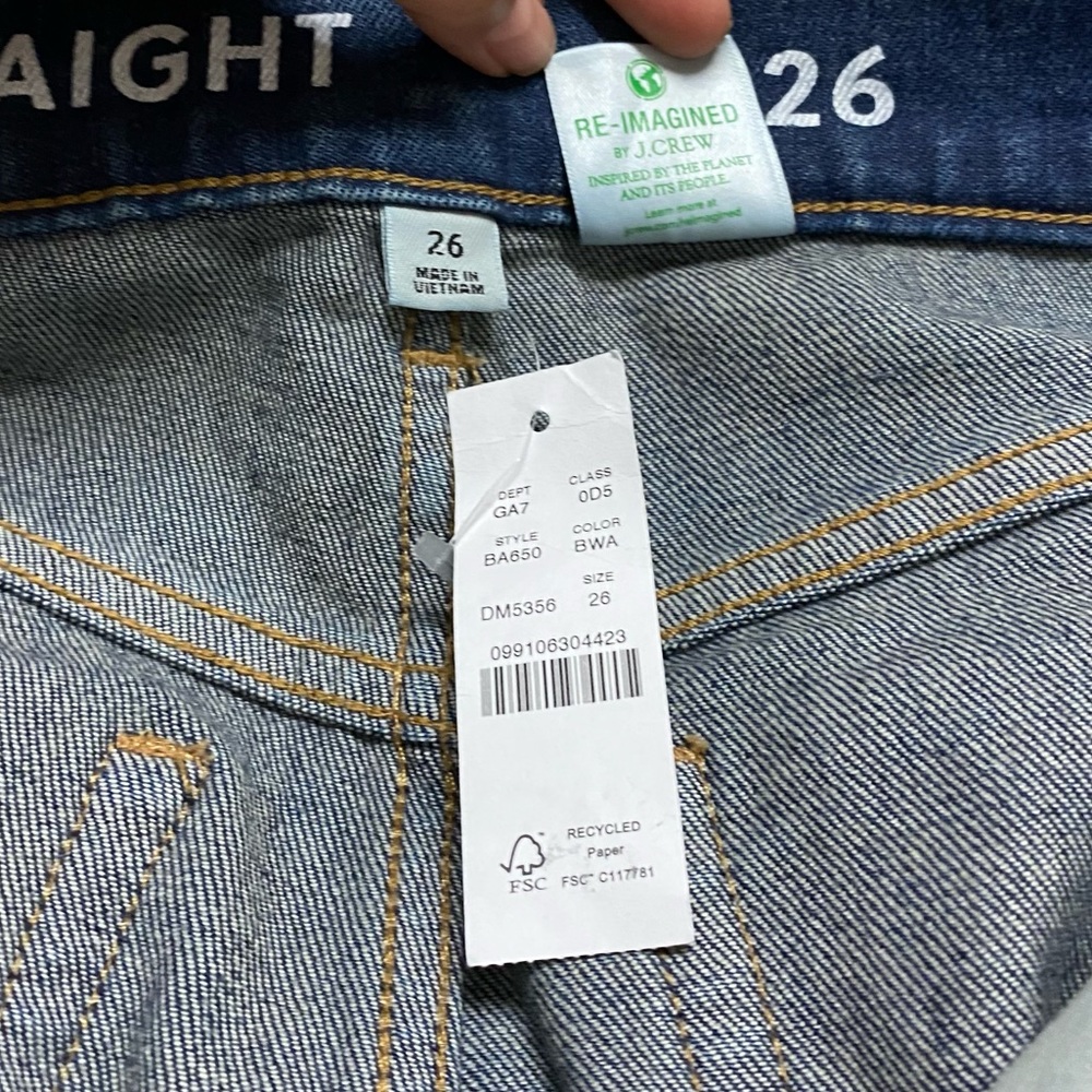 New J. Crew High Rise Classic Straight Leg Jeans Blue Denim Women’s Size 26 - Picture 13 of 15